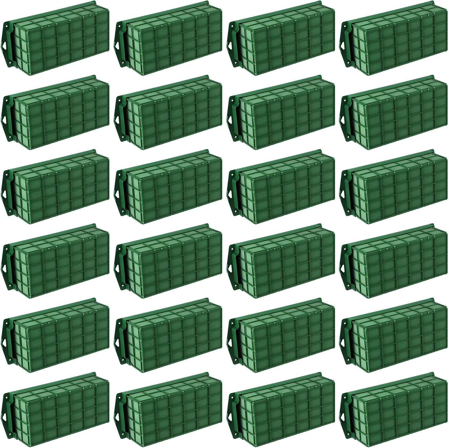 Hahood 24 Packs Floral Foam Cage Rectangle Flower Cage Holders with Floral Foam Flower Arrangement Supplies for Fresh Flowers, Home Wedding Decorations, 11.8 x 4.3 x 3.1 Inches
