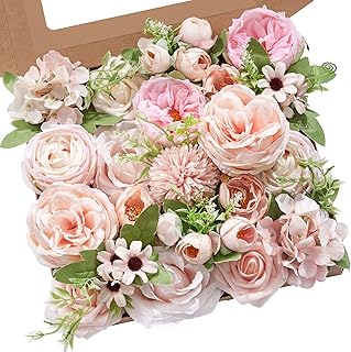 Serwalin Artificial Flowers Pink Wedding Flowers Silk Flowers with Stems Fake Cake Flowers for Wedding Bouquets Centerpieces Spring Decor Baby Shower Decoration