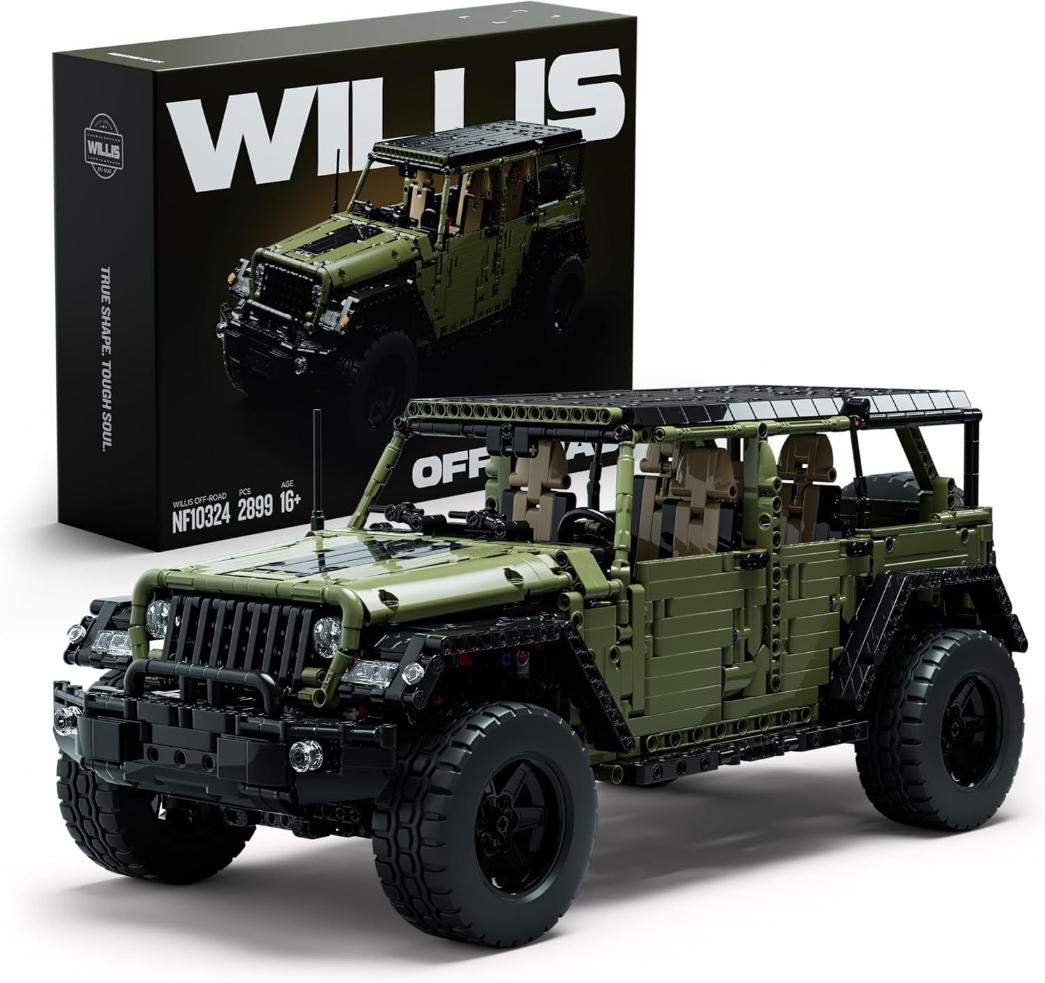 Nifeliz Willis 4x4 Off-Road Car Building Set, Military-Style Vehicle Model Set for Adults, Ideal Gift for Off-Road Lovers to Display and Collect (2,899 PCS, NF10324