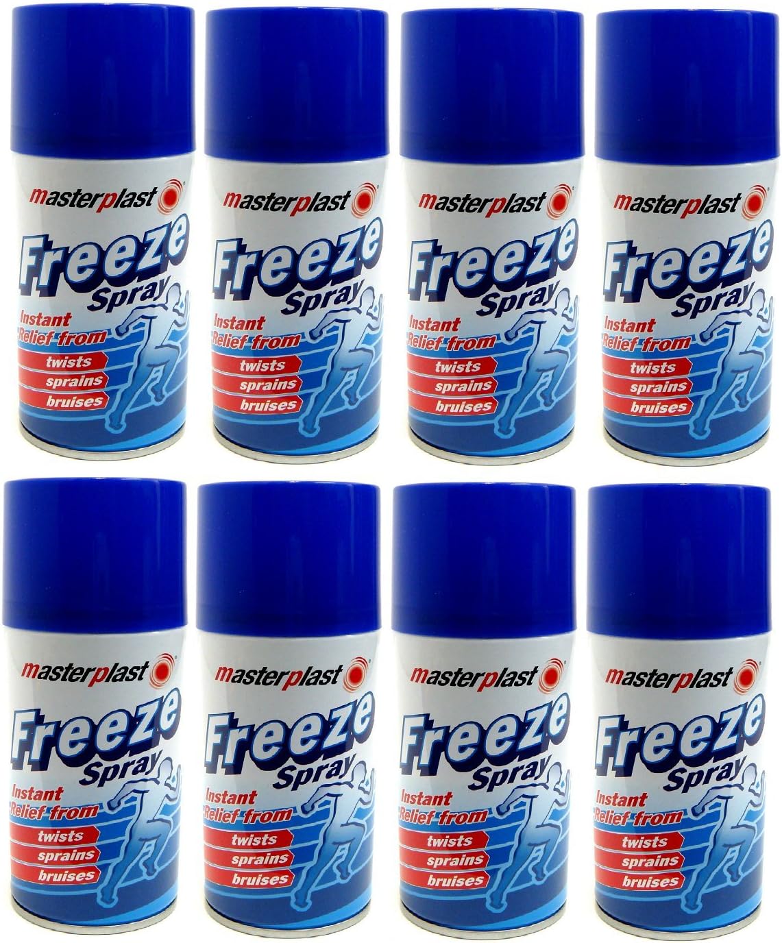 MASTER PLAST 150ML 8PACK FREEZE SPRAY INSTANT INJURY RELIEF SOOTHES TWIST SPRAINS MUSCLE PAIN