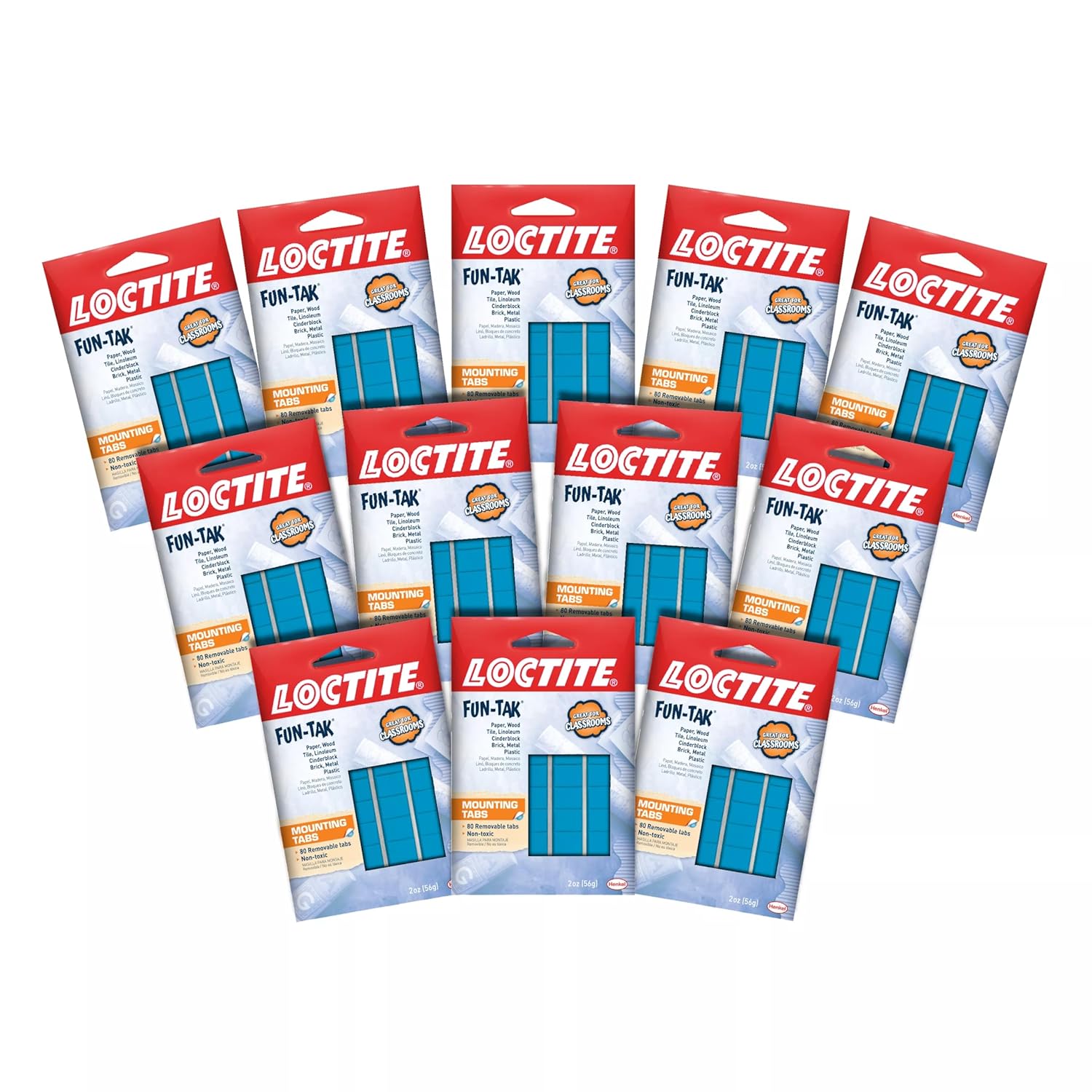 Loctite 1865809 Fun-Tak Mounting Tabs, 2 oz, Blue (12-Pack)