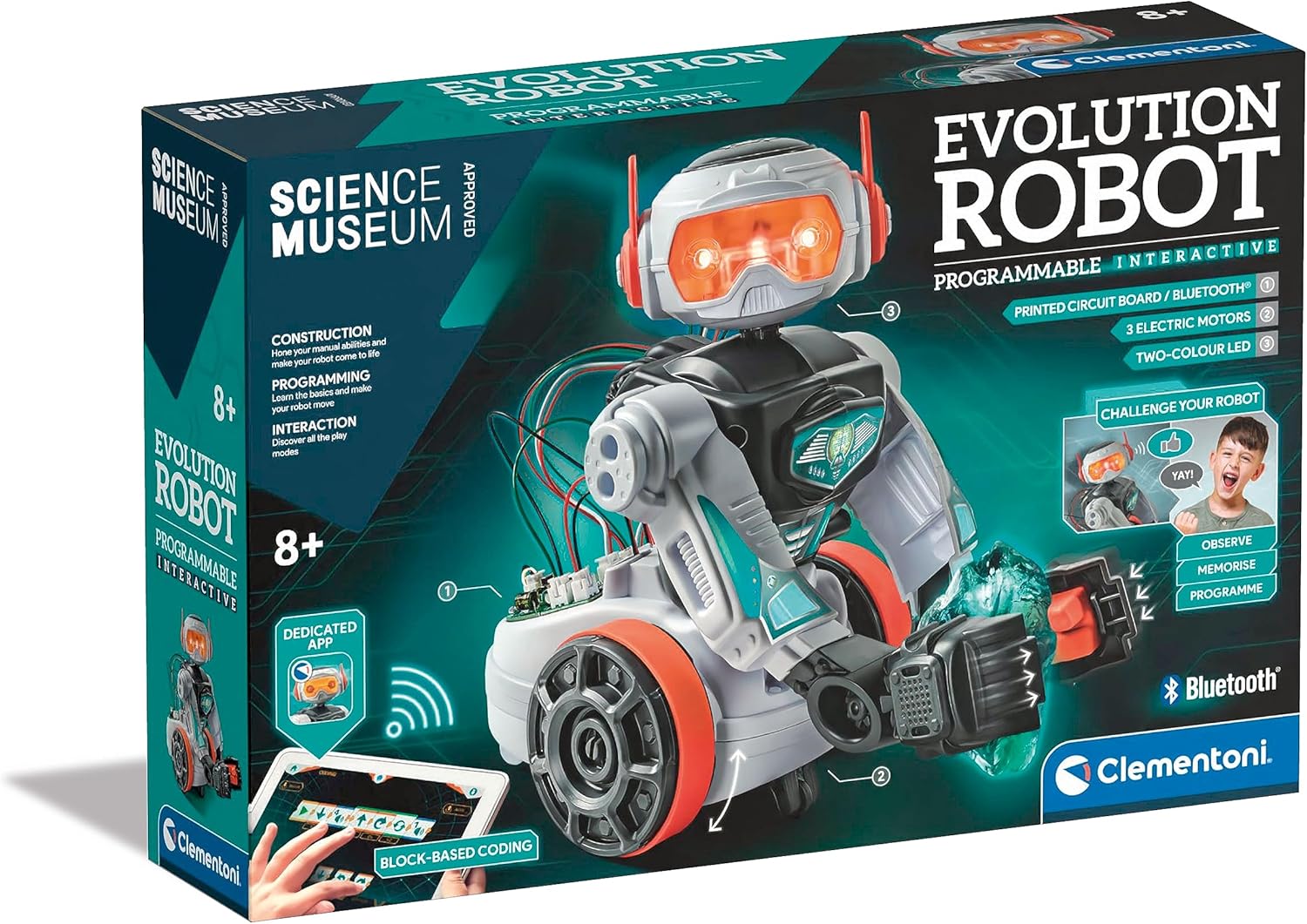 Clementoni- Science Museum Evolution Programmable Interactive Robot: STEM Learning Toy, English Version (8+Years)