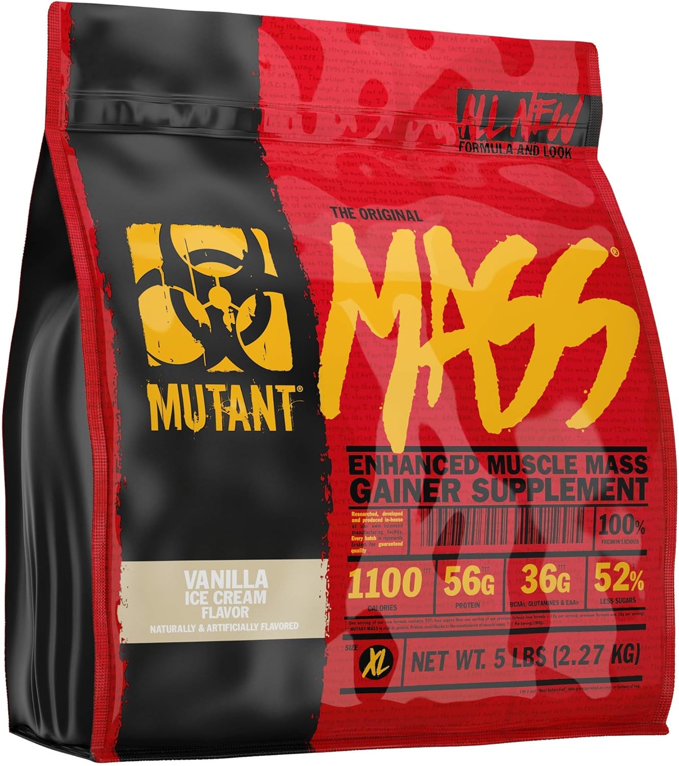 Mutant Mass | Weight Mass Gainer Protein Powder - high Calorie Protein Powder for Muscular Mass - Vanilla Ice Cream - 5 Pound