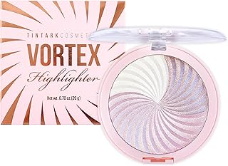 4 inch Supersize Vortex Highlighter Palette for Face Body Cheek,Ultra Shimmer Sparkle Compact,Talc Free,Glow Metallic Glitter Brighten Illuminator,Pink Pearl Powder,Rose Gold,Peach,Champagne