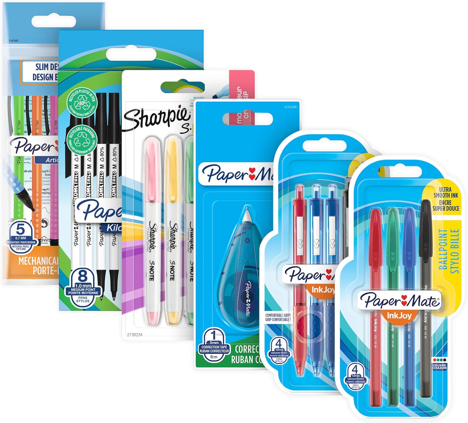 Paper Mate & Sharpie Pens Set | Stationery Supplies | Ballpoint PensHighlightersMechanical Pencils & Correction Tape | Perfect for School & Office | 26 Count