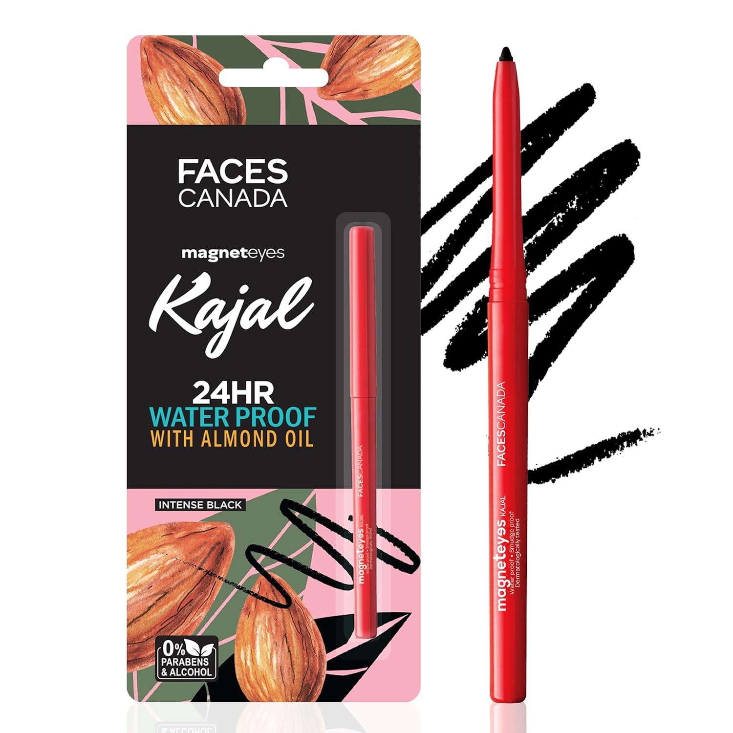 Magneteyes Kajal - Black, 0.35g | 24 Hr Long Stay | One Stroke Smooth Glide | Waterproof, Smudgeproof & Fadeproof | Deep Matte Finish | Enriched With Almond Oil & Vitamin E