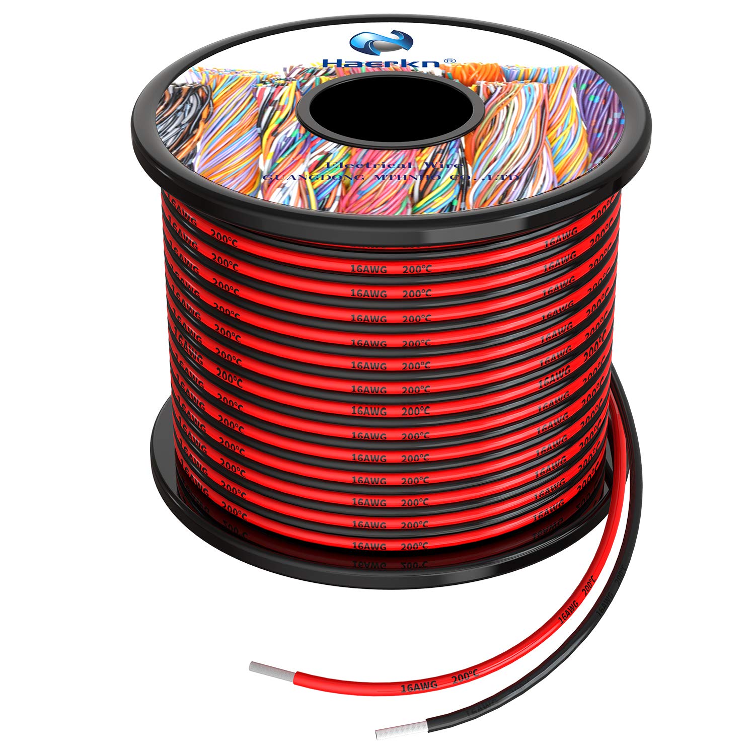 16 awg Silicone Electrical Wire Cable 66ft [Black 33ft Red 33ft] 16 Gauge Separete Wire Hook Up Oxygen Free Stranded Tinned Copper Wire High Temperature Resistance Spool