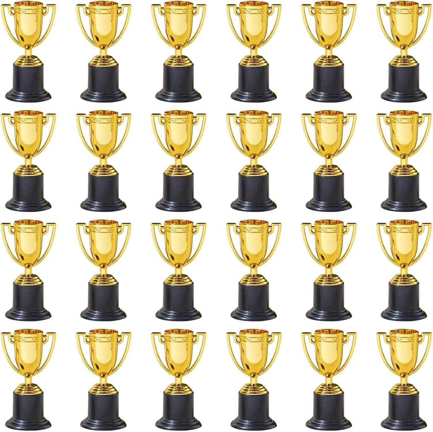 Juvale 24 Pack Mini Trophies for Awards, Gold Participation Trophy Cups for Sports Tournaments and Competitions (4 in) - Trophies Bulk