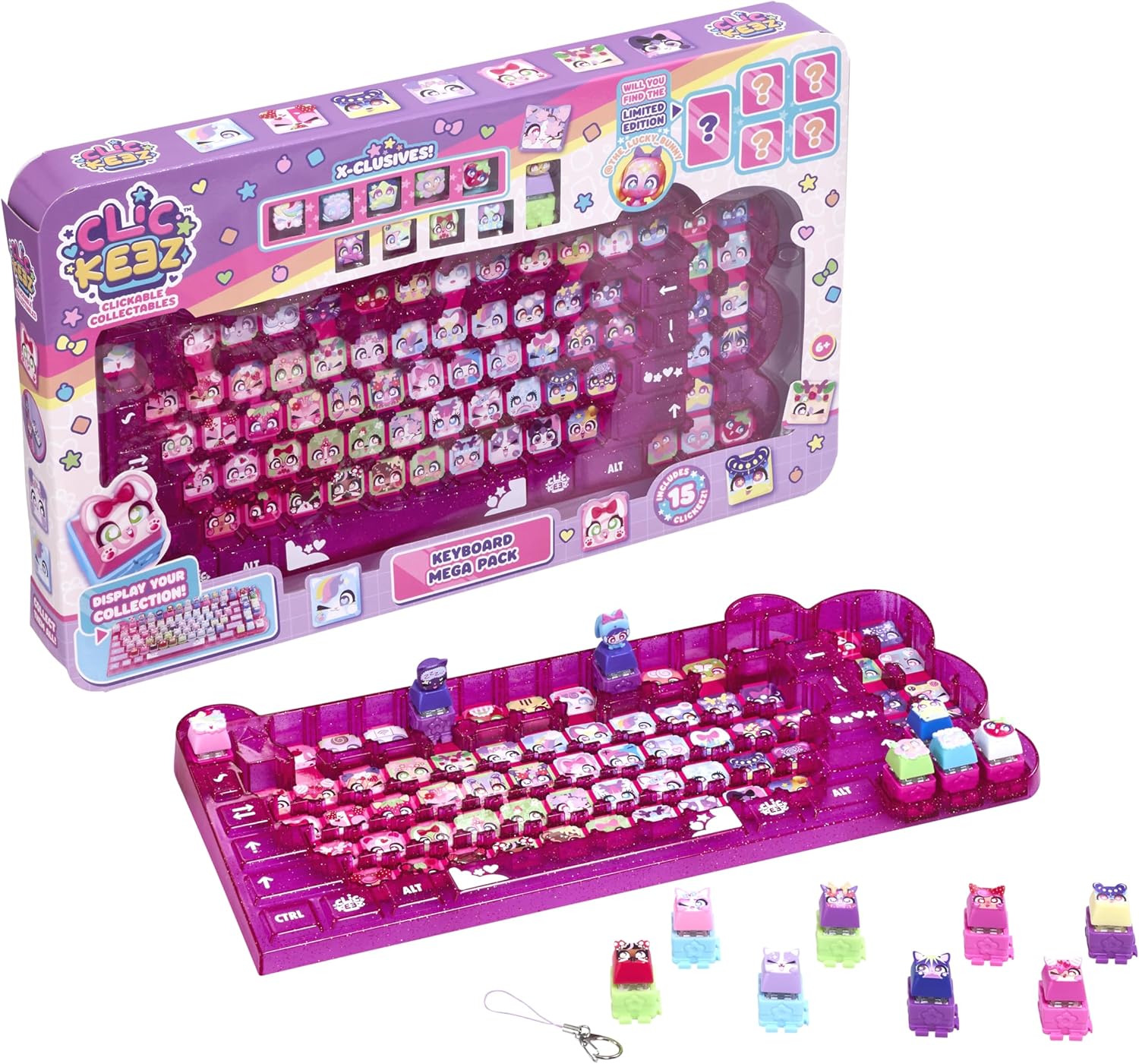 Clickeez Goliath Keyboard Mega Pack - The Ultimate Starter Set | Includes Storage Keyboard & 15 with Exclusive Mega Pack Characters | Clickable Collectables | Ages 6+