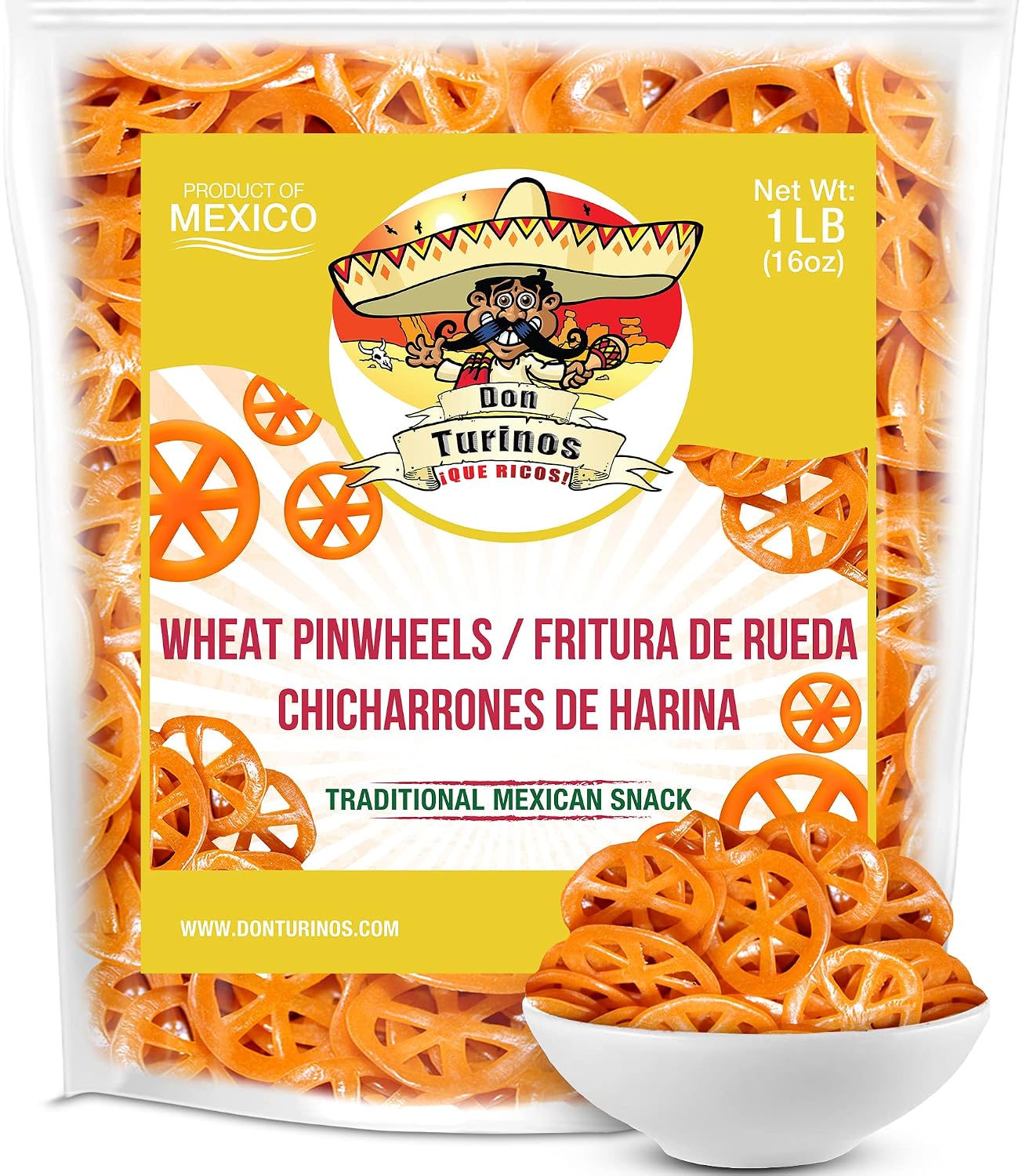 Duritos (Duros) Pinwheels Wheat Snacks 1LB - Mexican Wheat Wheel Pasta - Chicharrones De Harina - by Turinos