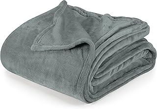 Utopia Bedding Cool Grey Fleece Blanket Queen Size Lightweight Fuzzy Soft Anti-Static Microfiber Bed Blanket (90x90 Inch)