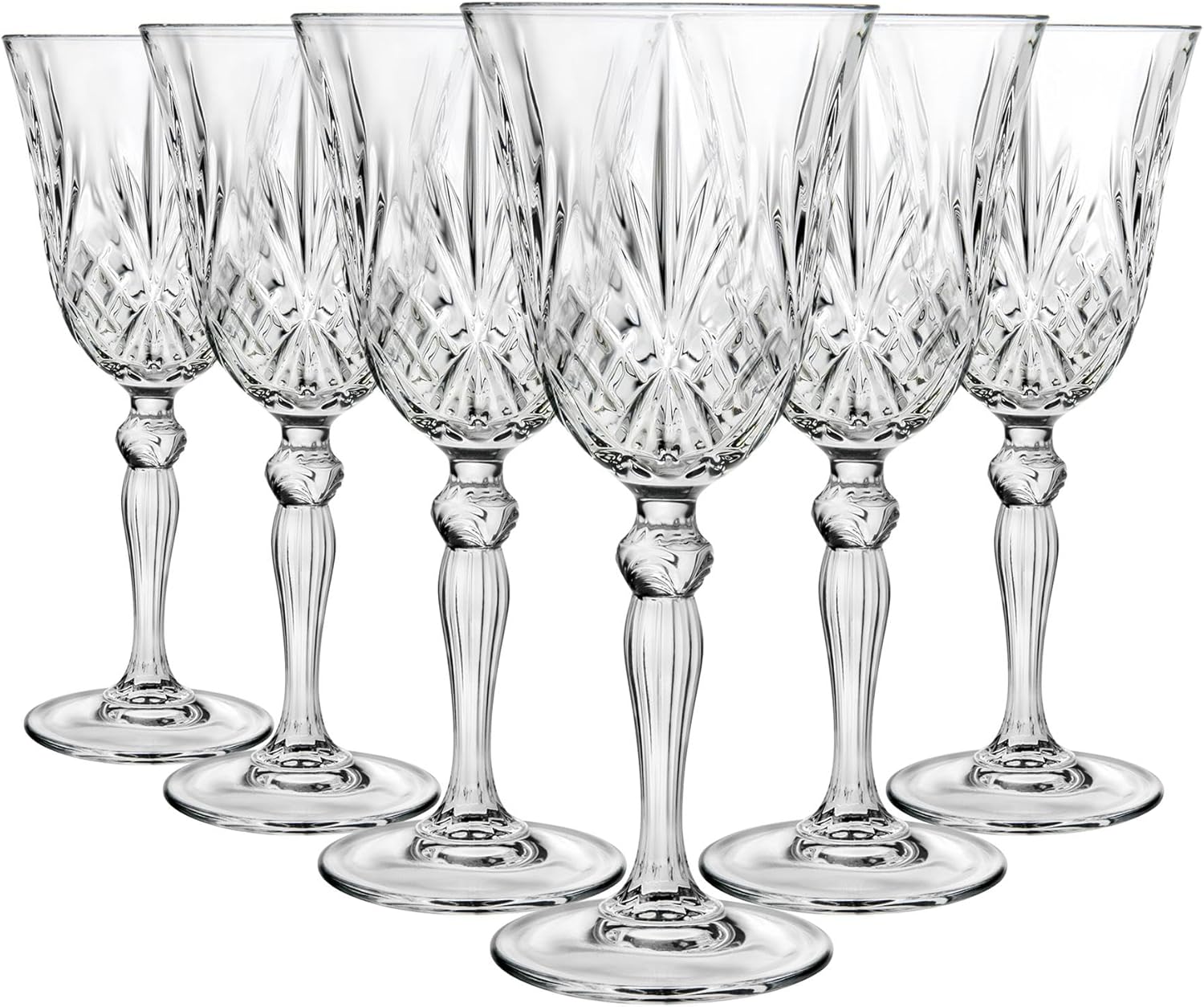 RCR Crystal Melodia Wine Glasses, Set of 6, Perfect For Wine Or Cocktails, Classic Goblet Shape, 210 ml, Perfect for Birthdays, New Homeowners, Weddings, Parties, Dishwasher Safe, 21 cl