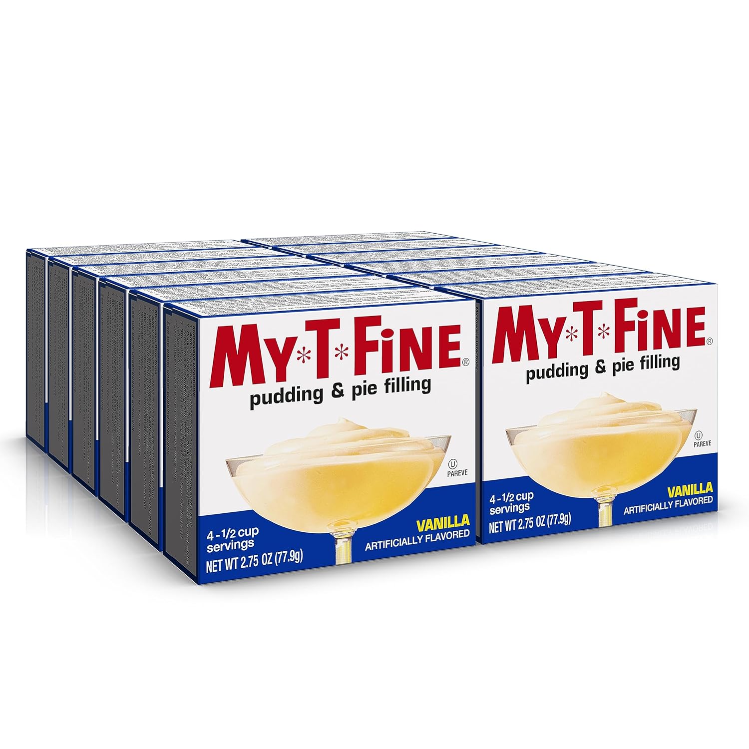 My-T-Fine Pudding Dessert Mix, Vanilla, Fat Free, 2.75 Oz, Pack of 12