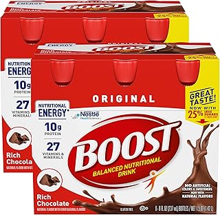 Boost Original Nutritional Energy Balanced Nutritional Drink (6 Count (Pack of 2), Chocolate)
