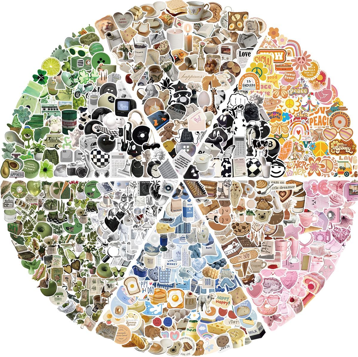 640PCS Aesthetic Stickers,VSCO Stickers Aesthetic for Water Bottles,Vinyl Waterproof Laptop Sticker,Skateboard Computer Phone Decals for Girls Teens