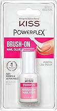 KISS PowerFlex Brush-On Nail Glue for Press On Nails, Ultra Hold Flex Formula Nail Adhesive, Includes One Bottle 5g (0.17 oz.) with Twist-Off Cap & Brush Applicator