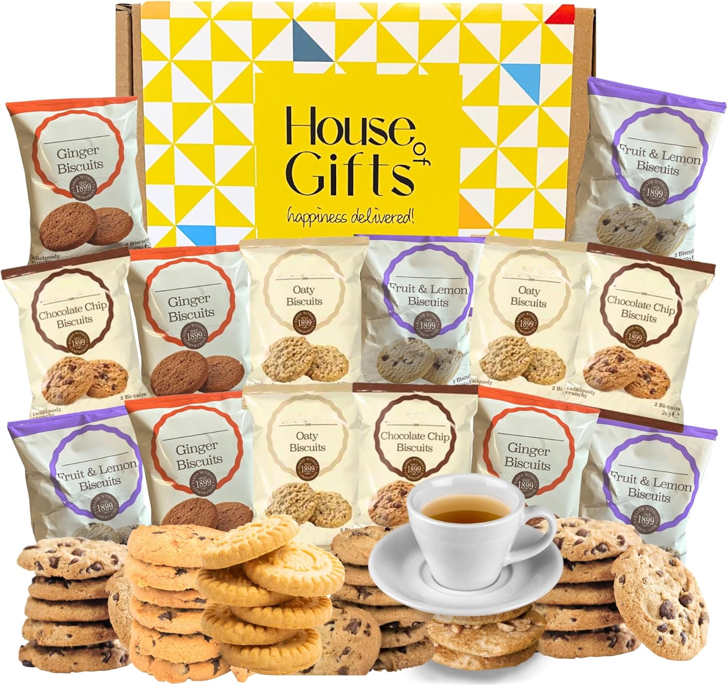 Biscuits Gift Set Biscuit Hamper Including 15 Packs of Two Grandma Wild's Classic Biscuits (30 Single Biscuits Total) Ideal Biscuit Lovers Gift