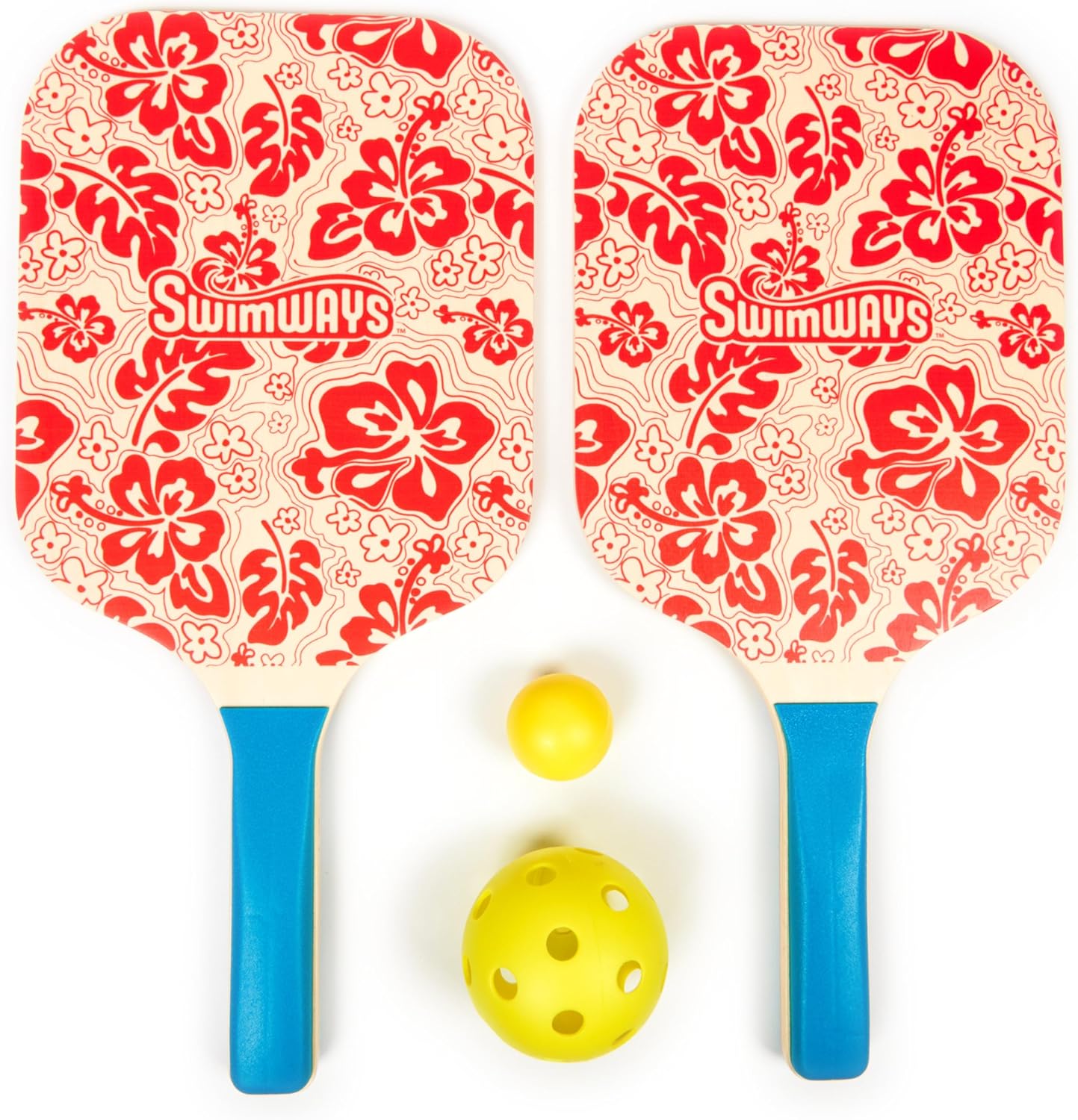 Swimways Hydro Paddle & Pickleball Set, Pickleball Paddles and Balls for Pool, Lake and Beach Games, Outdoor Toys for Kids and Adults Aged 5 & Up