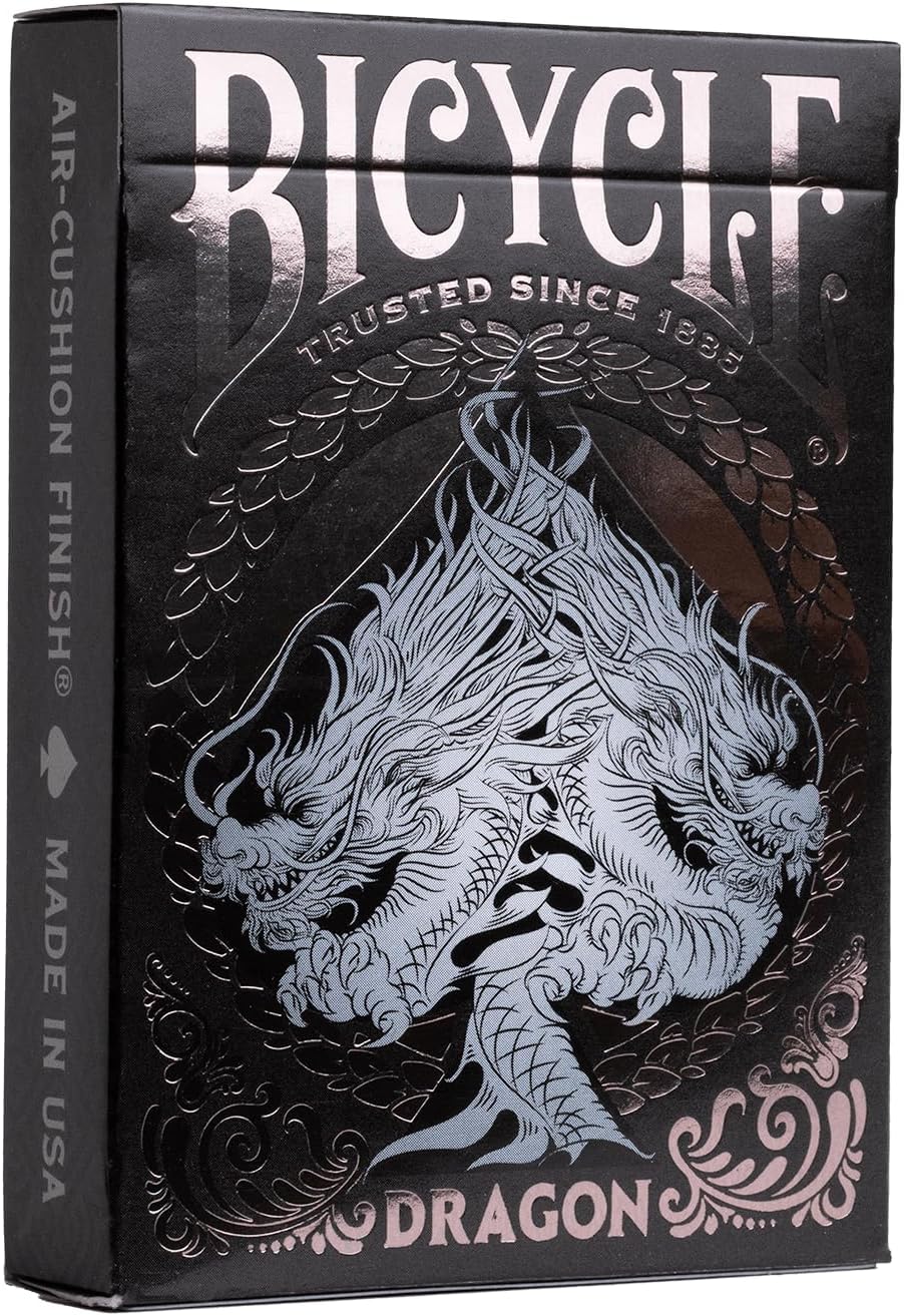 Bicycle Black Dragon Playing Cards - 1 Deck, Air Cushion Finish, Professional, Superb Handling & Durability, Great Gift For Card Collectors