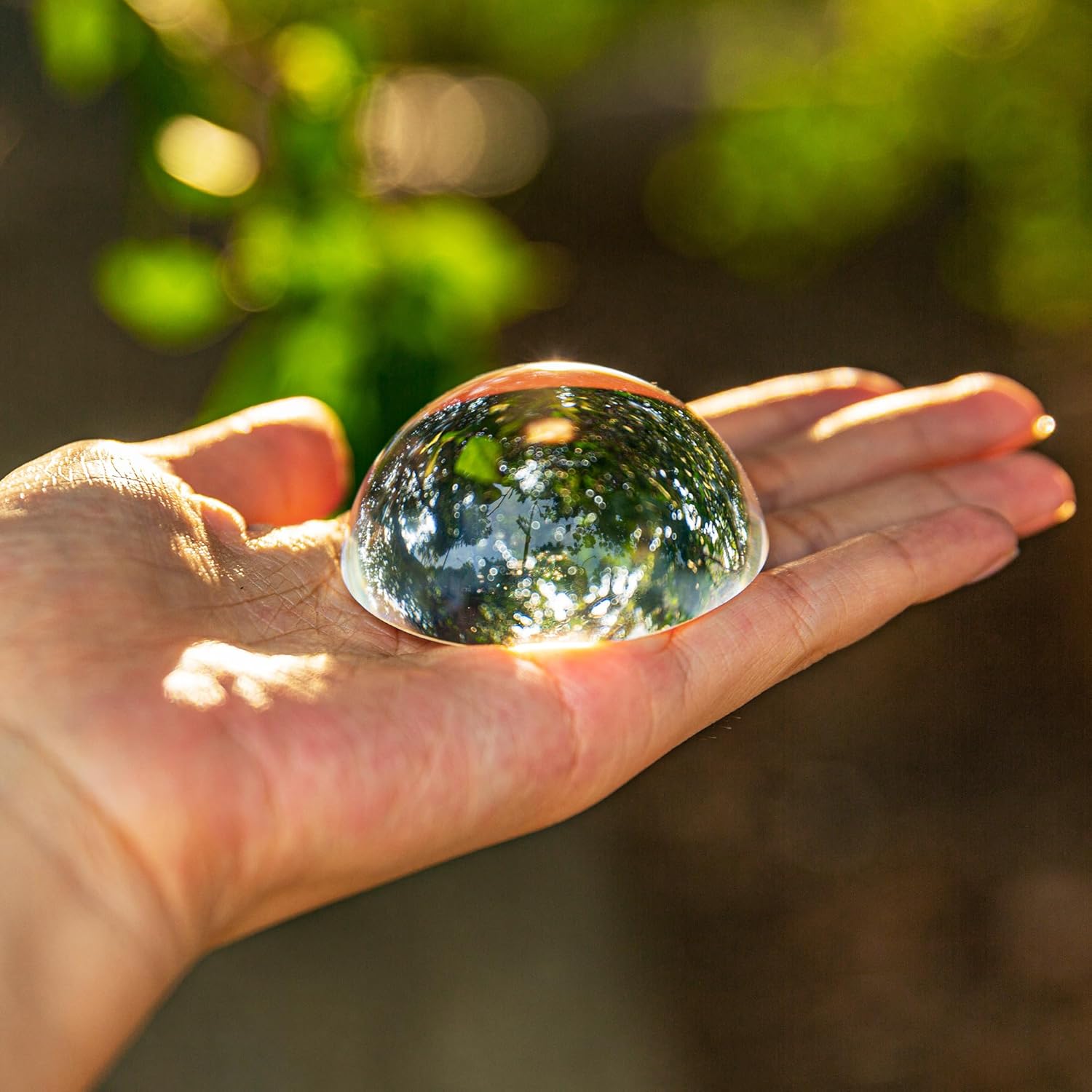 Set of 4 K9 Crystal Glass Paperweight Magnifier Decorative Magnifying Glass Dome Optical Half Ball Lens (2X40mm+2X60mm-A)