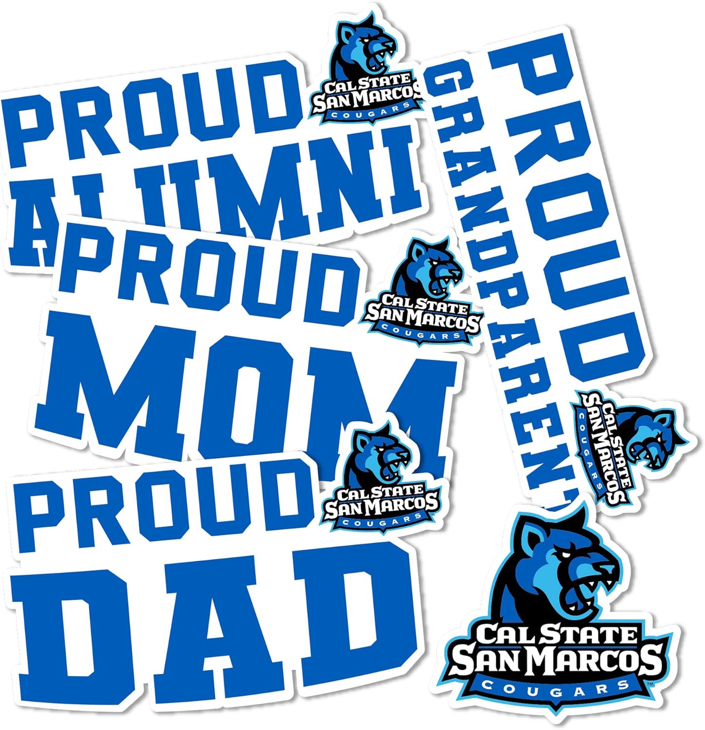 Desert Cactus Cal State San Marcos University Sticker California Cougars Vinyl Decal Laptop Water Bottle Car Scrapbook 13.43x10.94 Sheet (Family Full Sheet)