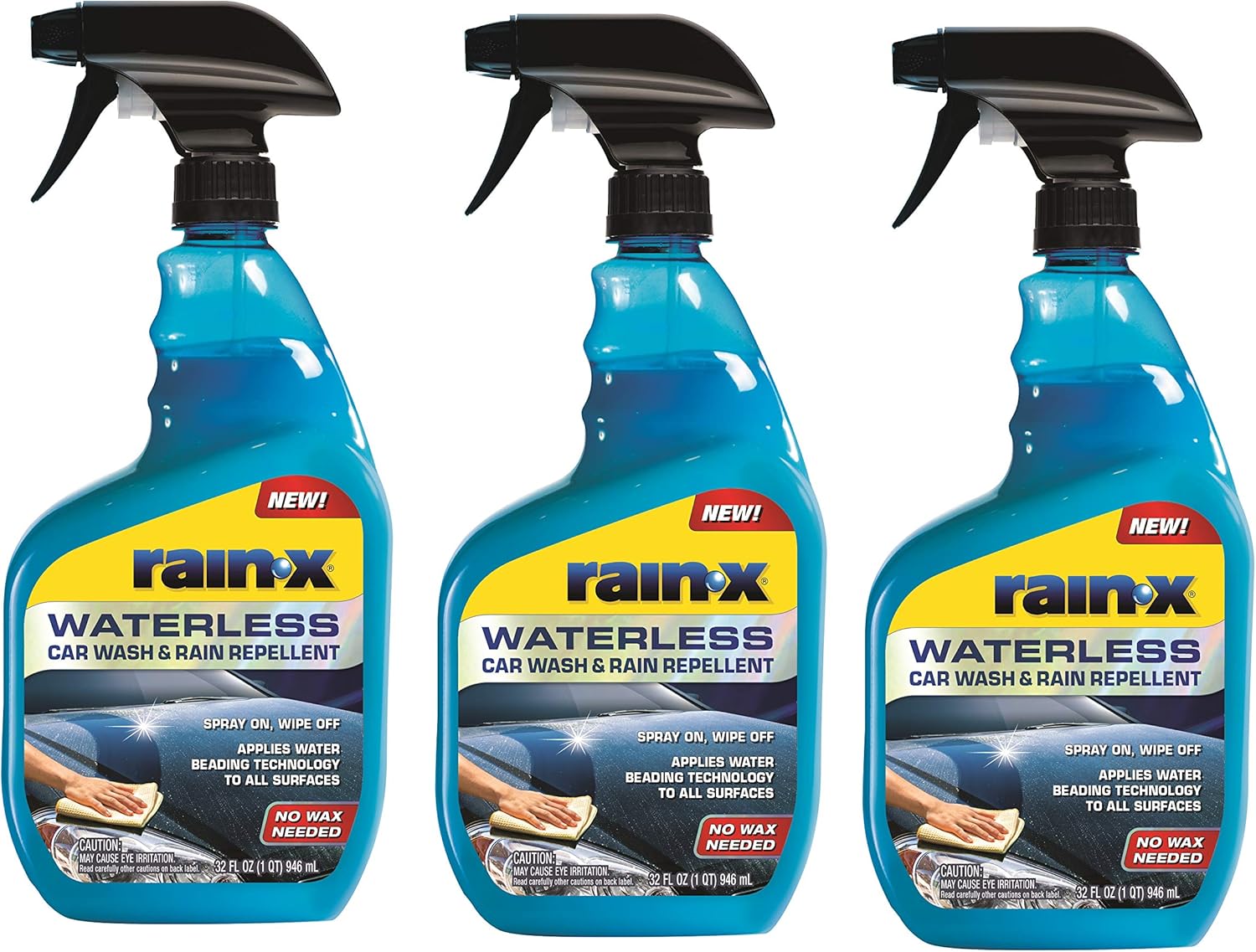Rain-X 620100-3PK Waterless Car Wash & Rain Repellent, 23 oz. (Pack of 3)