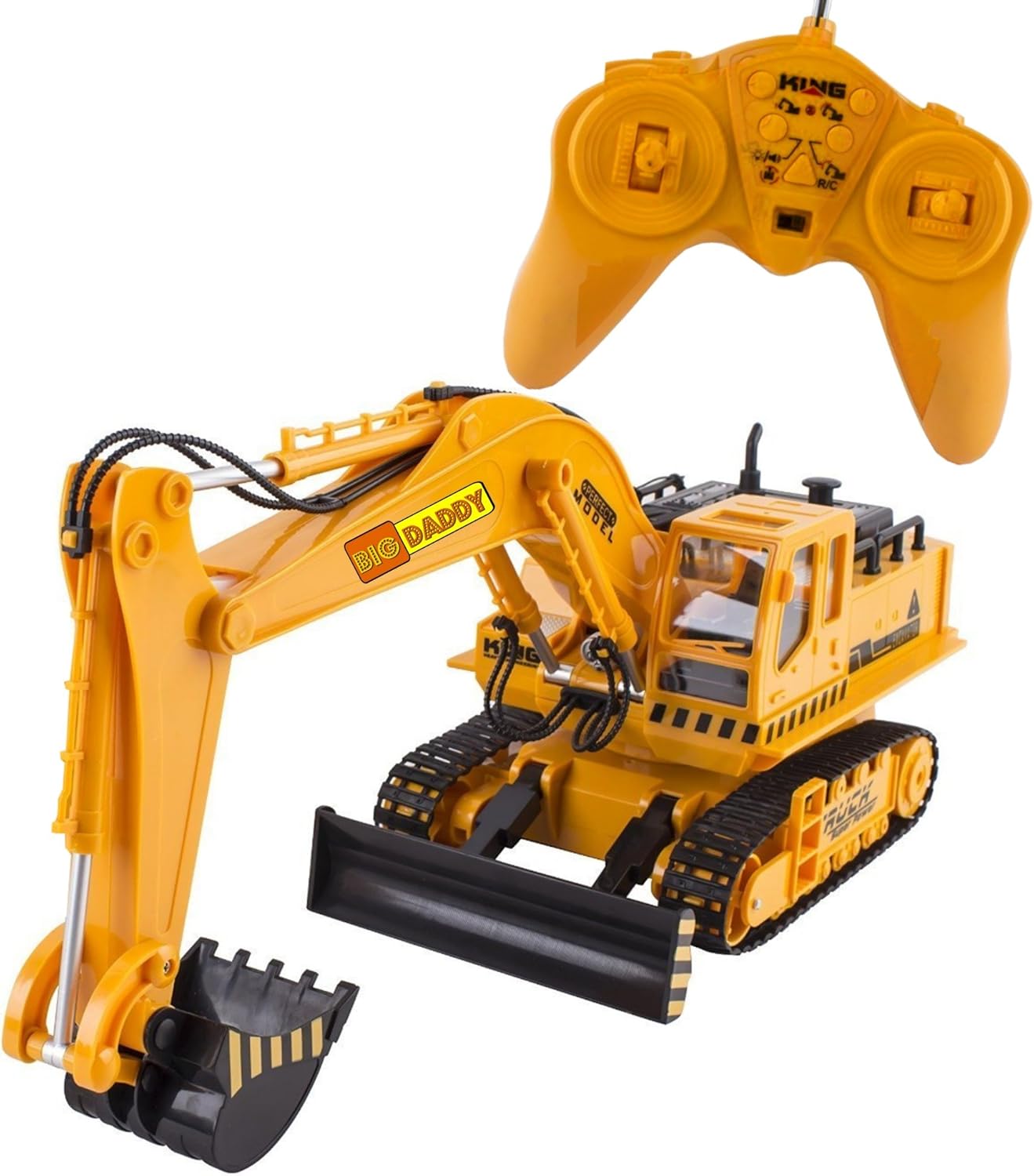 Big-Daddy Full Functional Excavator, Electric Rc Remote Control Construction Tractor Toy (with Lights and Sounds) Indoor & Outdoor Play Activity