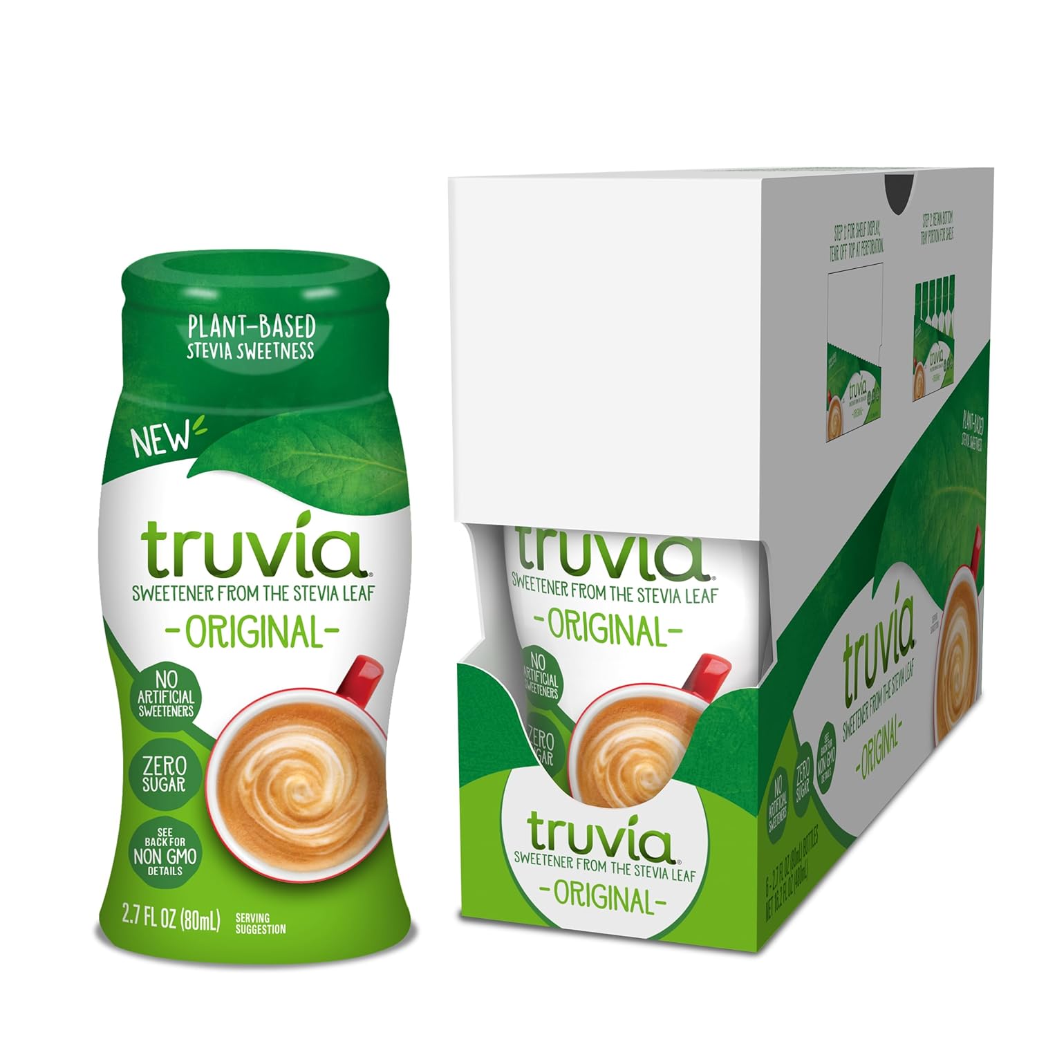 Truvia Zero-Calorie Liquid Sweetener from the Stevia Leaf, 2.7 Fl Oz bottle, Original flavor (Pack of 6)