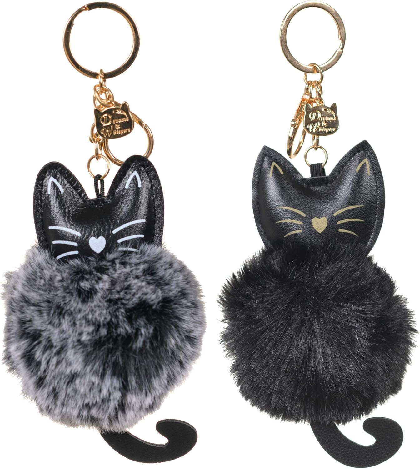 Faux Fur Ball Pom Pom Key Chain Ring for Women Bag Pendant