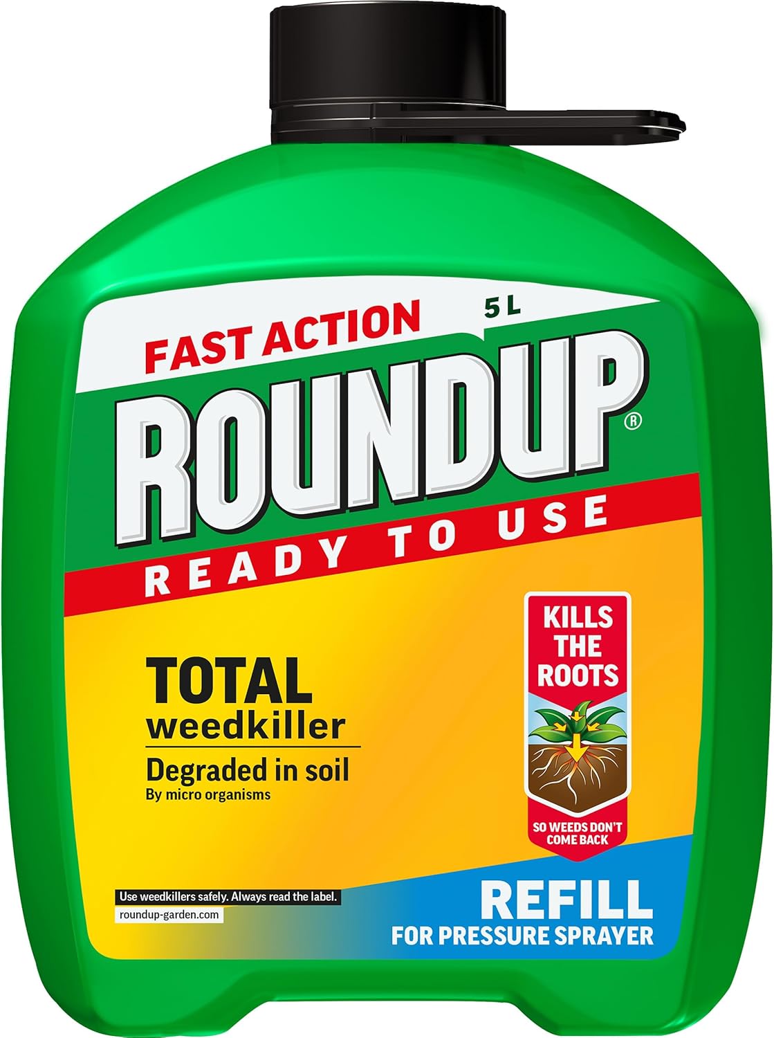 Roundup Fast Action Pump 'N Go Weed Killer 5L Refill, Clear, 112113