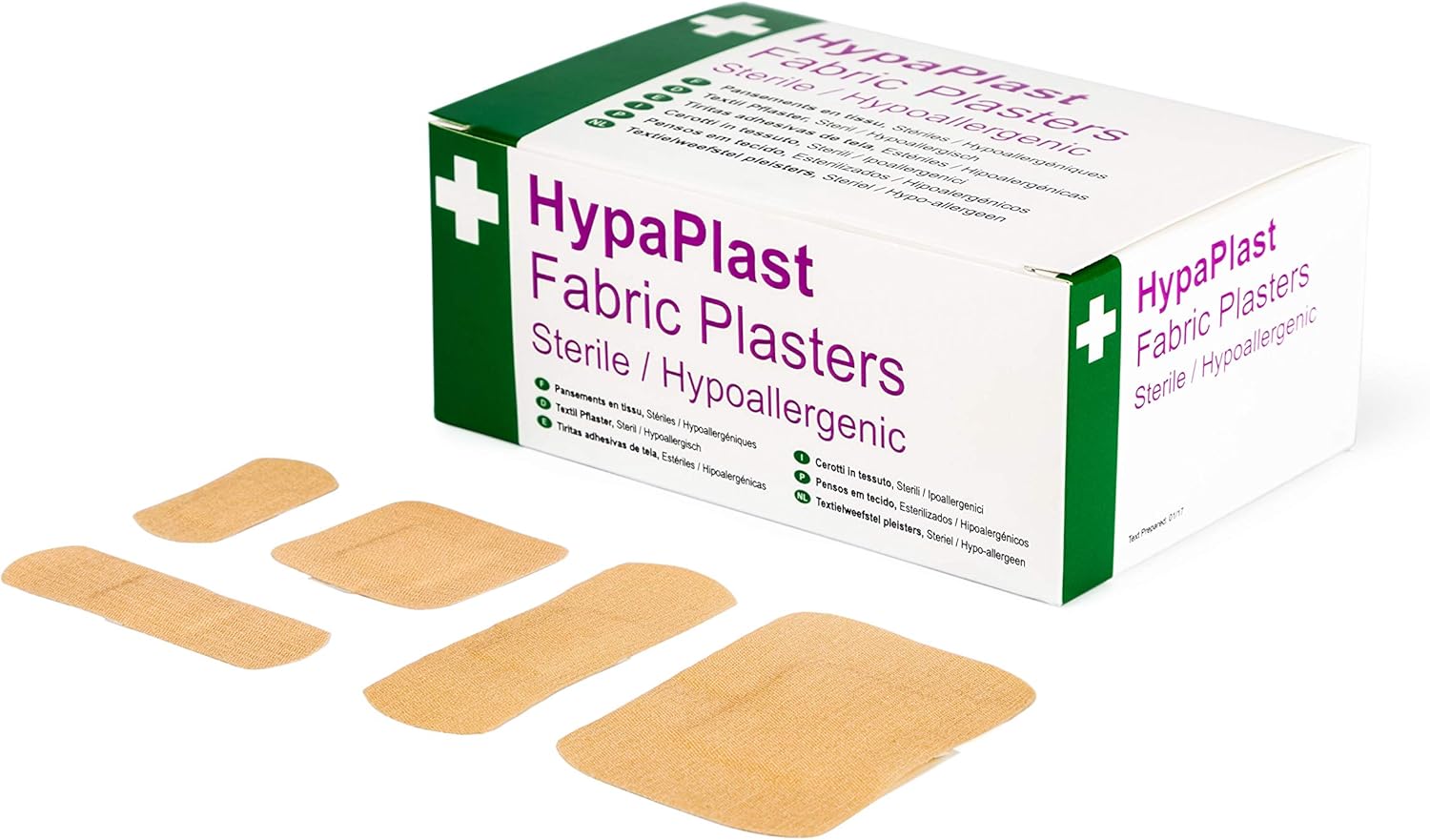Safety First Aid Group HypaPlast Fabric Plasters, Assorted (100) Sterile Hypoallergenic