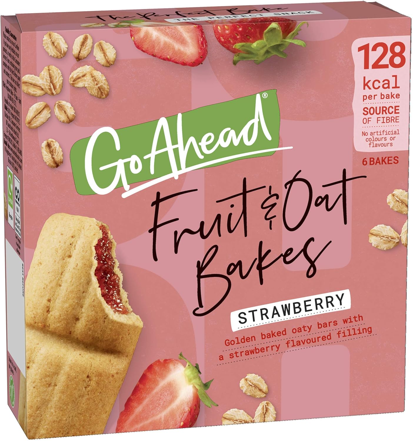 Go Ahead Strawberry Fruit and Oat Bakes Snack Bars Multipack 6 x 35g, 210g