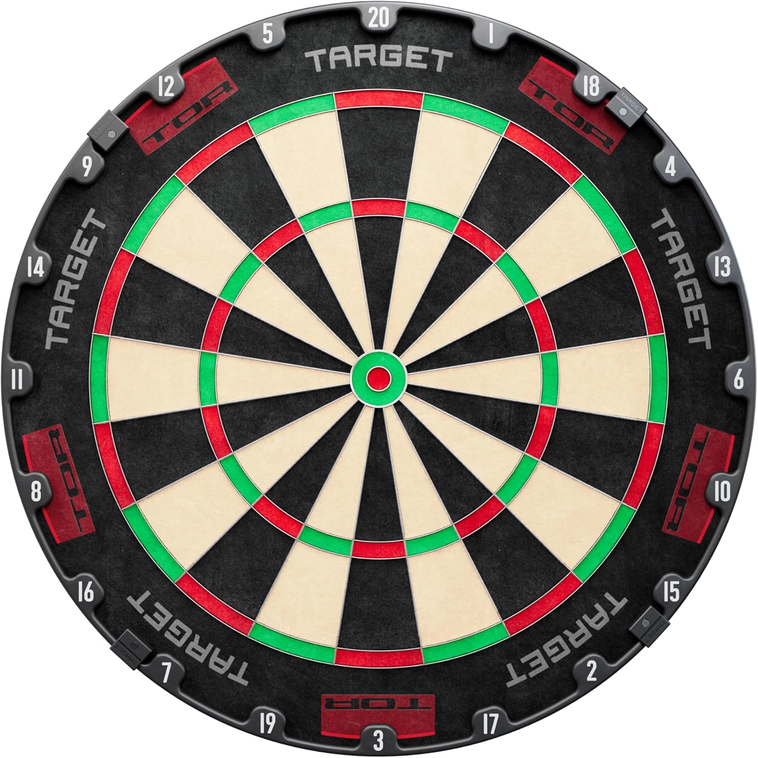 Target Darts TOR Dartboard, Steel Tip Dart Board | Competition Standard Steel Tip Dartboards with Fixing Kit, Modern Rotational Number Ring, Premium Madagascan Sisal, Stainless Steel Thin Wire System