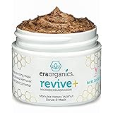 Era Organics Microdermabrasion Facial Scrub & Face Exfoliator - Spa Quality Exfoliating Mask with Manuka Honey Plus Walnut for Blackheads, Buildup, Wrinkles 2oz