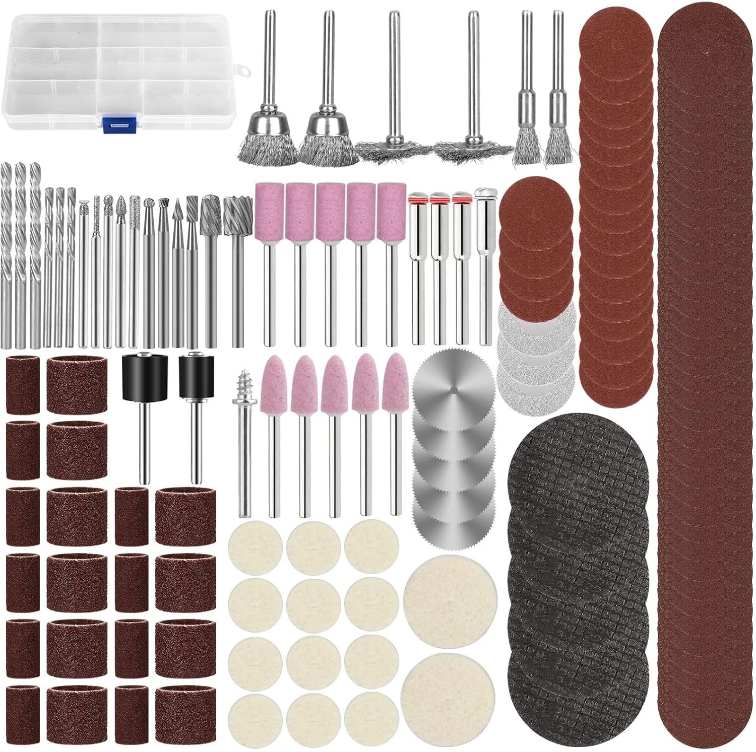 Linkstyle 141 PCS Rotary Tool Accessories Kit, 1/8 Inch Shank Multi Tool Accessories, for Engraving, Grinding, Sanding, Cutting, Polishing