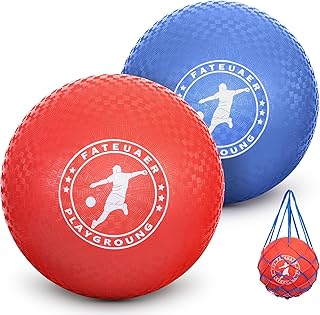10 Inch Kickball Set, Playground Ball with Carrying Bag, Dodge Balls for Kids and Adults, Bouncing Sport Handball and Toy Ball, Outdoor Rubber Balls Official Camps and Schools Play Ball