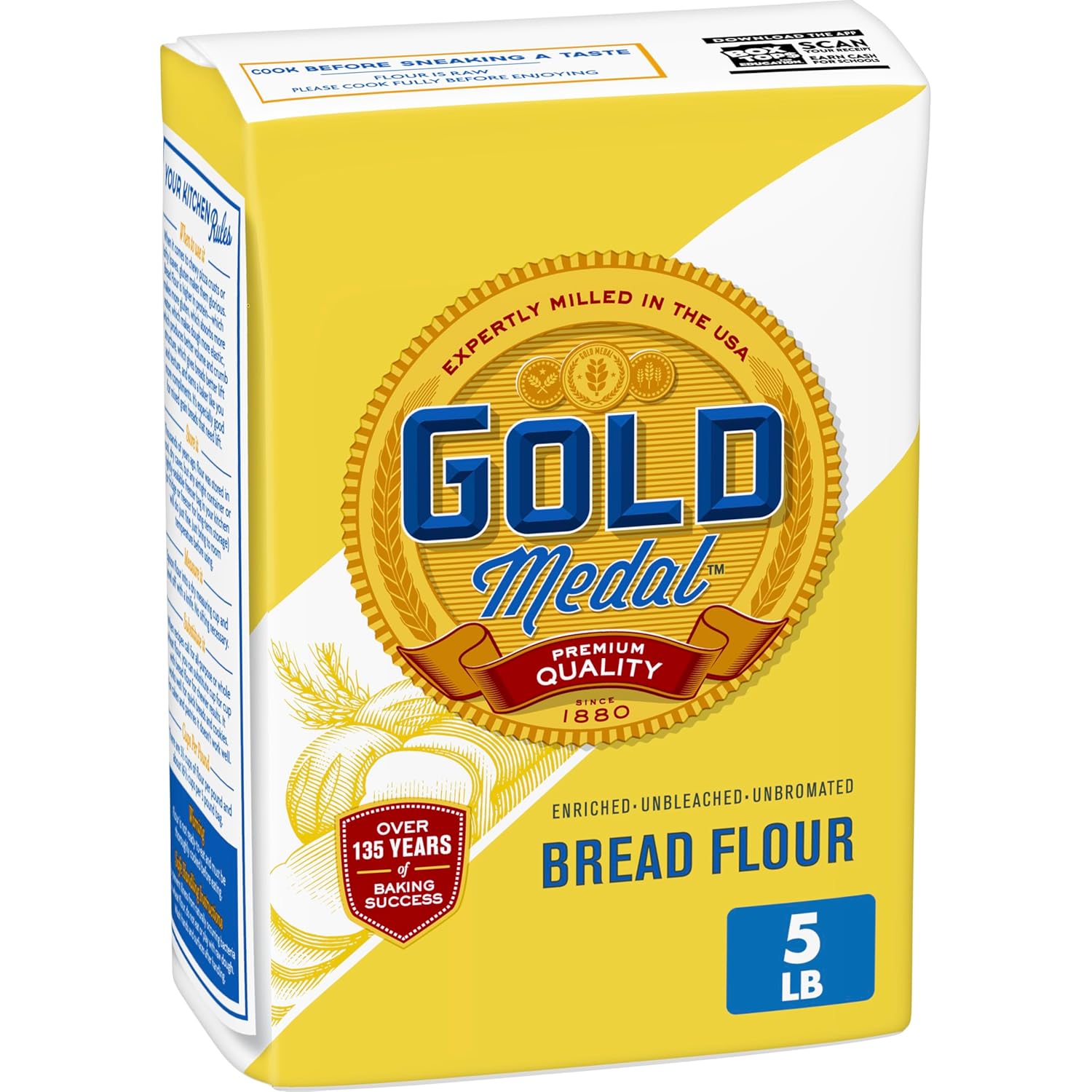 Gold Medal Premium Quality Bread Flour for Baking, 5 lb