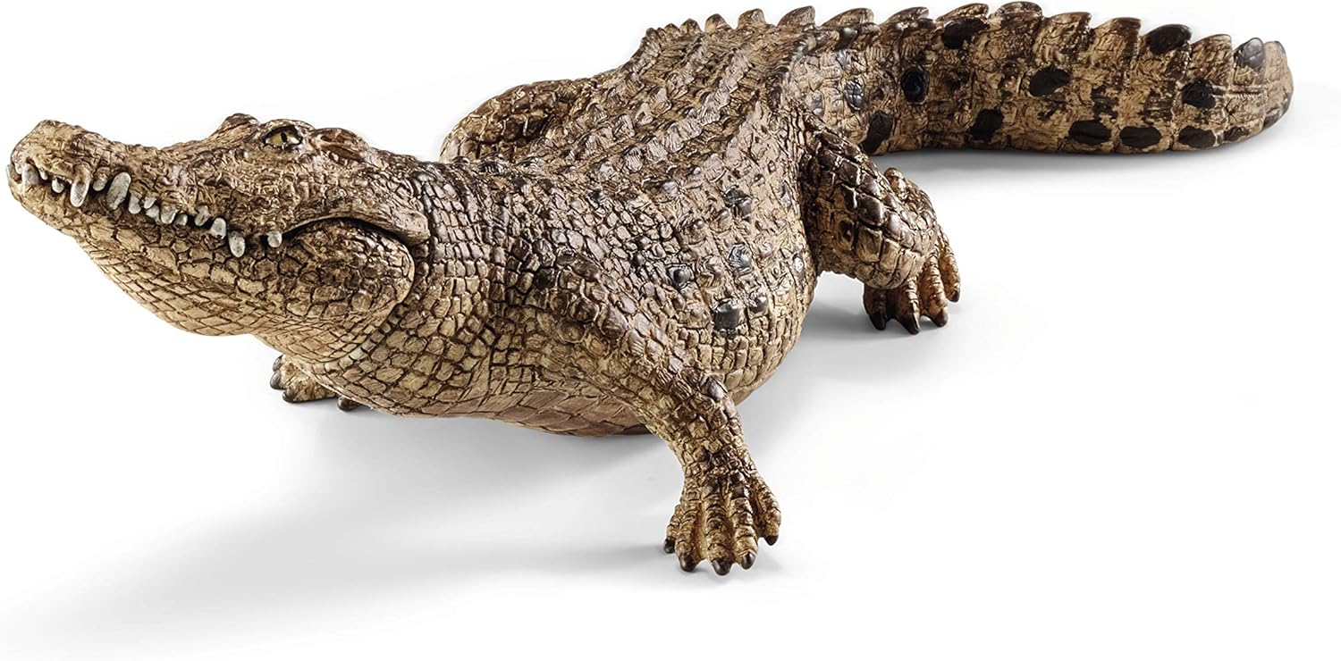 schleich 14736 Crocodile with Movable Jaw Wild Life Toy Figurine for children ages 3-8 Years