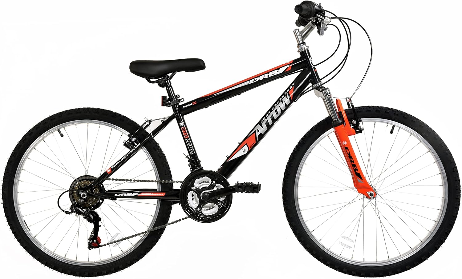Dallingridge Arrow Boys Hardtail Mountain Bike, 24" Wheel - Black/Red