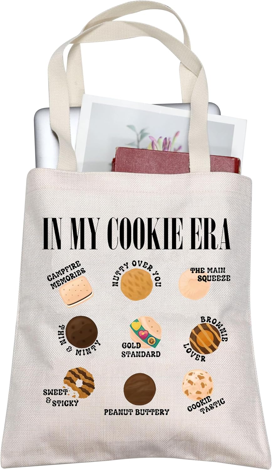 BLUPARK G-Scout Cookie Gift Funny In My Cookie Era Tote Bag Cookie Lover Gift Baking Baker Tote Baker Gift Cookie Dealer Bag