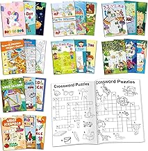24 Mini Activity Books for Kids Party Favors ages 4-8 8-12,Fun and Challenges include Mazes, Dot to Dot,Word Search, Word Scramble and More for Goodie Bag Stuffer Classroom Activity