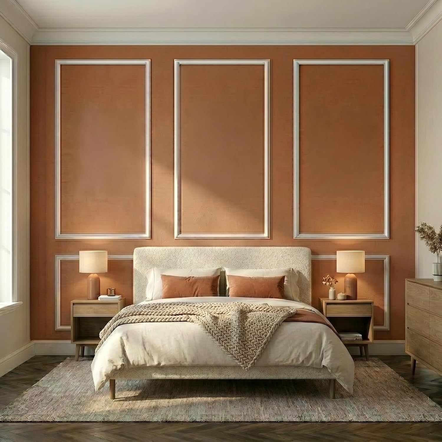 Pre-Cut Wall molding kit Pieces, All Edges precut, Factory Primed Wall molding Pieces to Make 3 top 3 Bottom Frames P-5