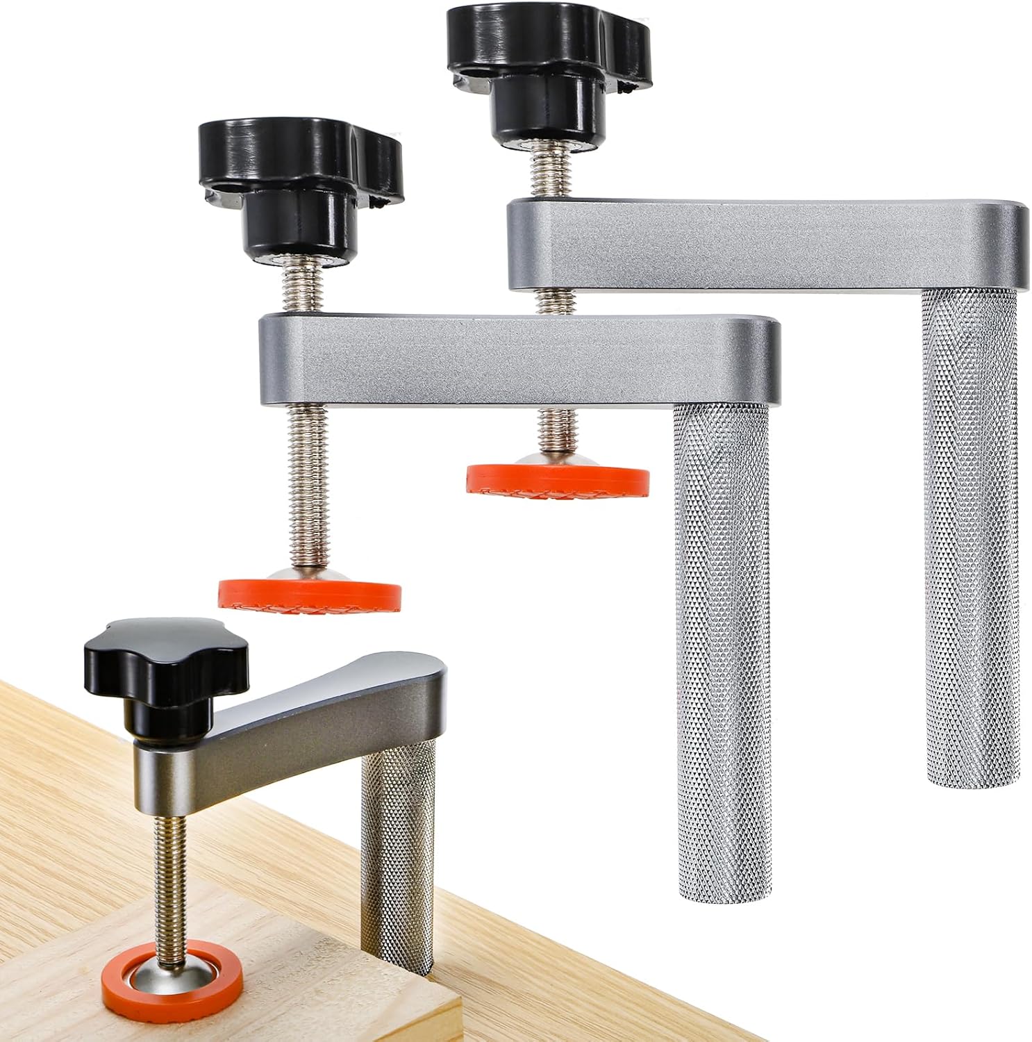 SOUJOY 2 Pack Bench Dog Clamps, 3/4" Holdfast Dog Hole Clamp, Adjustable Woodworking Clamps for Woodworking Clamps Hand Tools, Craftsmen & DIYers