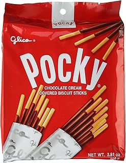 Glico Pocky, Chocolate Cream Covered Biscuit Sticks (9 Individual Bags), 4.13 oz