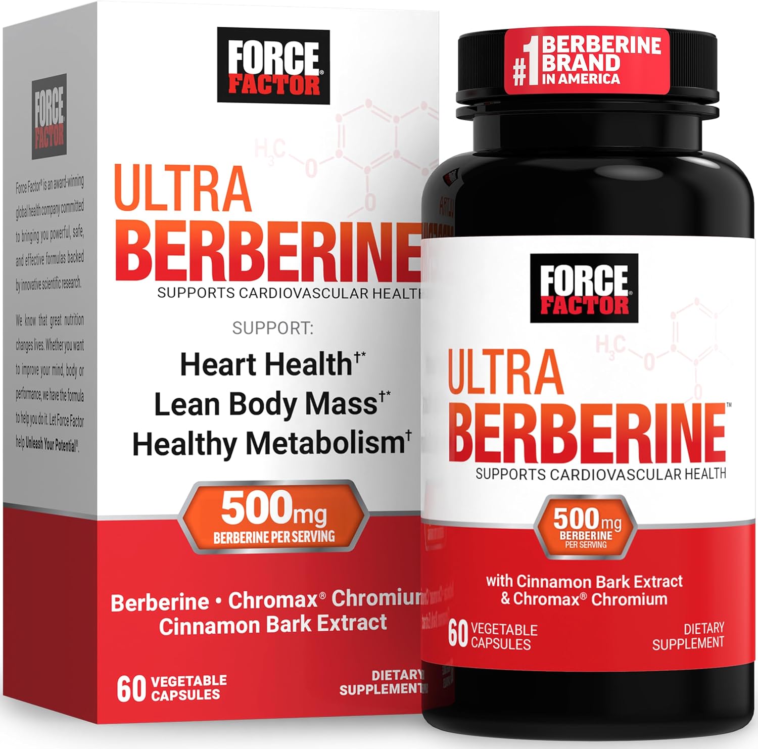Force Factor Ultra Berberine Supplement with 500mg Berberine HCl