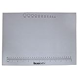 The Beadsmith Non-Slip Treasure Mat - 11 x 14 inches, Non-Slip Rubber Base with Soft Padded Surface, Laser Printed Measurements in inches and Centimeters, Clear Bag Hangable Put Up