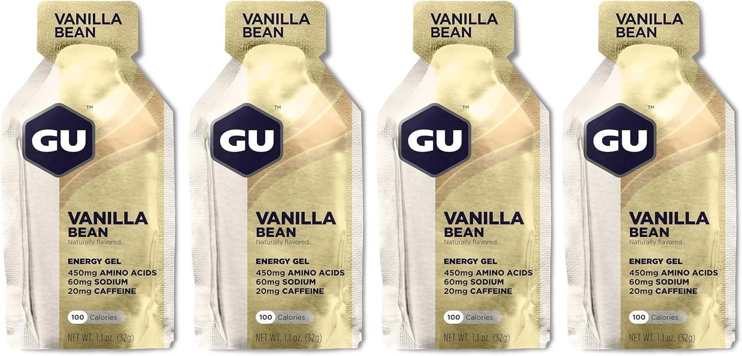 Gu Energy Running Gels - 4 Gel Taster Pack - Sports Energy Gels For Running , Cycling, Triathlon (Vanilla Bean), 32.0 gram