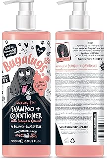 Dog Shampoo Luxury 2 in 1 Papaya & Coconut dog grooming shampoo products for smelly dogs with fragrance, best puppy shampoo, professional groom Vegan pet shampoo & conditioner