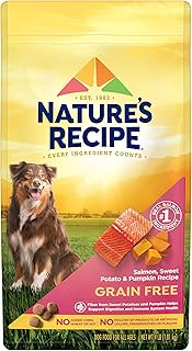 Nature′s Recipe Grain Free Salmon, Sweet Potato & Pumpkin Recipe Dry Dog Food, 4 lb. Bag