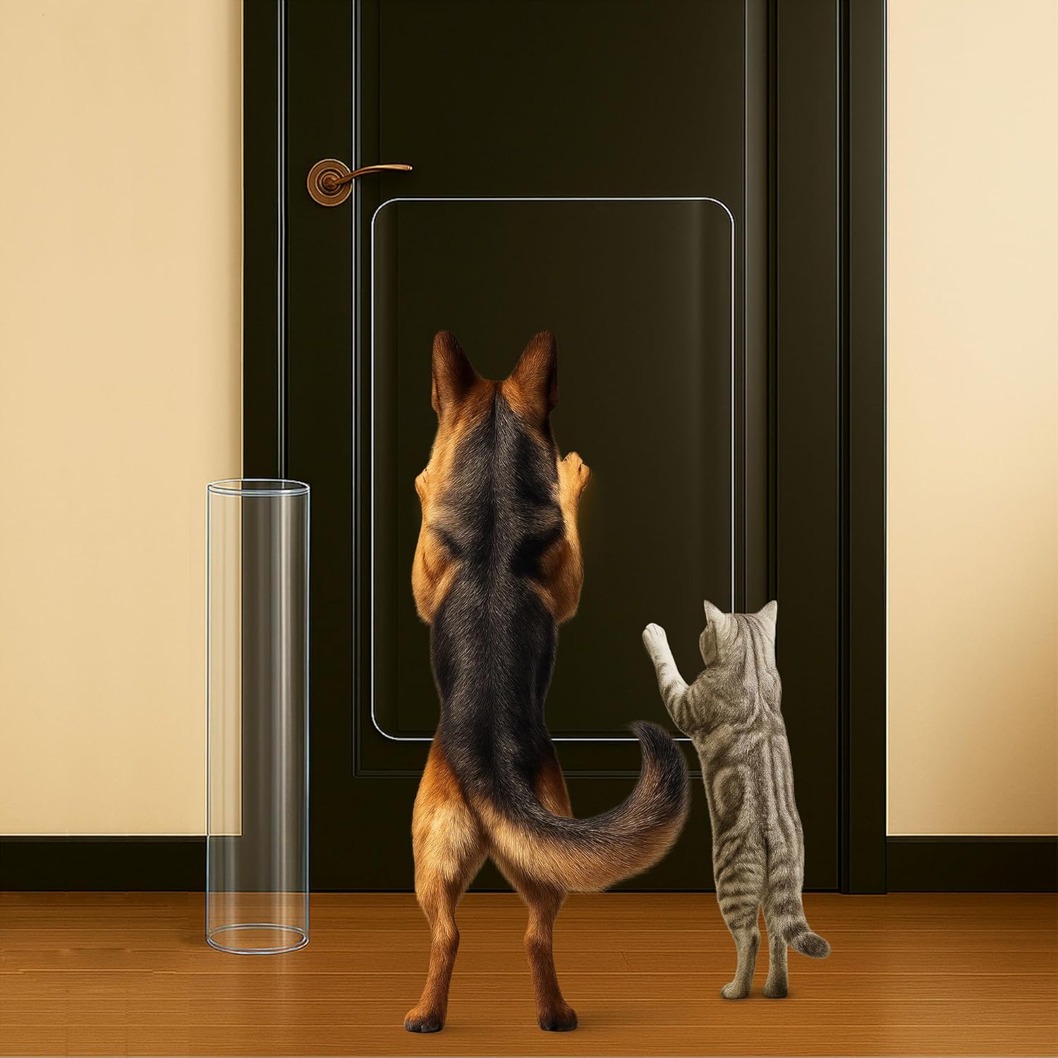 Door Protector from Dog Scratching 16 x 30'' Transparent PVC Pet Door Guard Protection, Custom-Cut Anti-Scratch Shield for Interior Doors, Heavy Duty Cat Damage Prevention 1-Pack